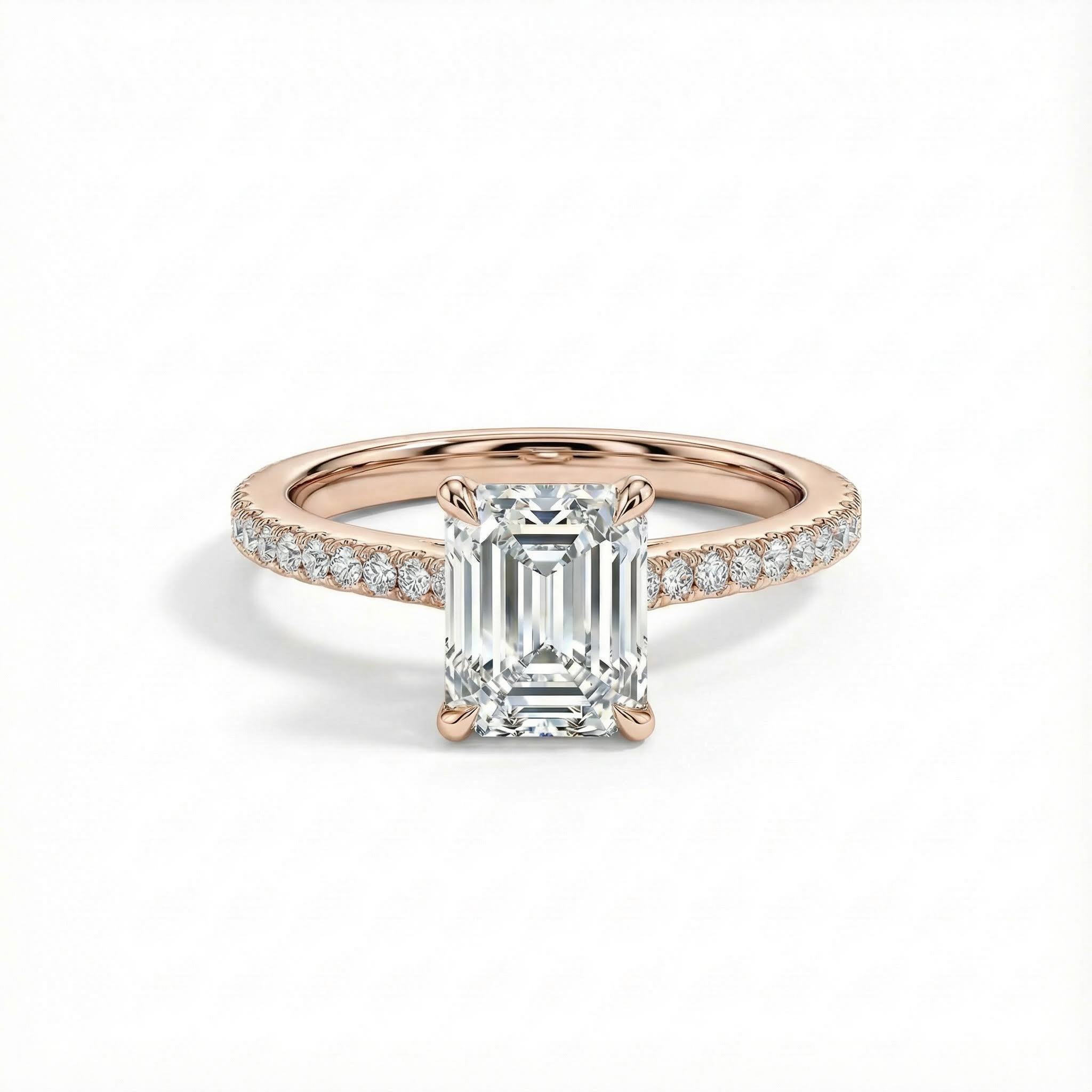 2.49ct. Tw. Emerald Cut Vvs Moissanite S925 Silver Engagement Ring Iced Out - Image 3