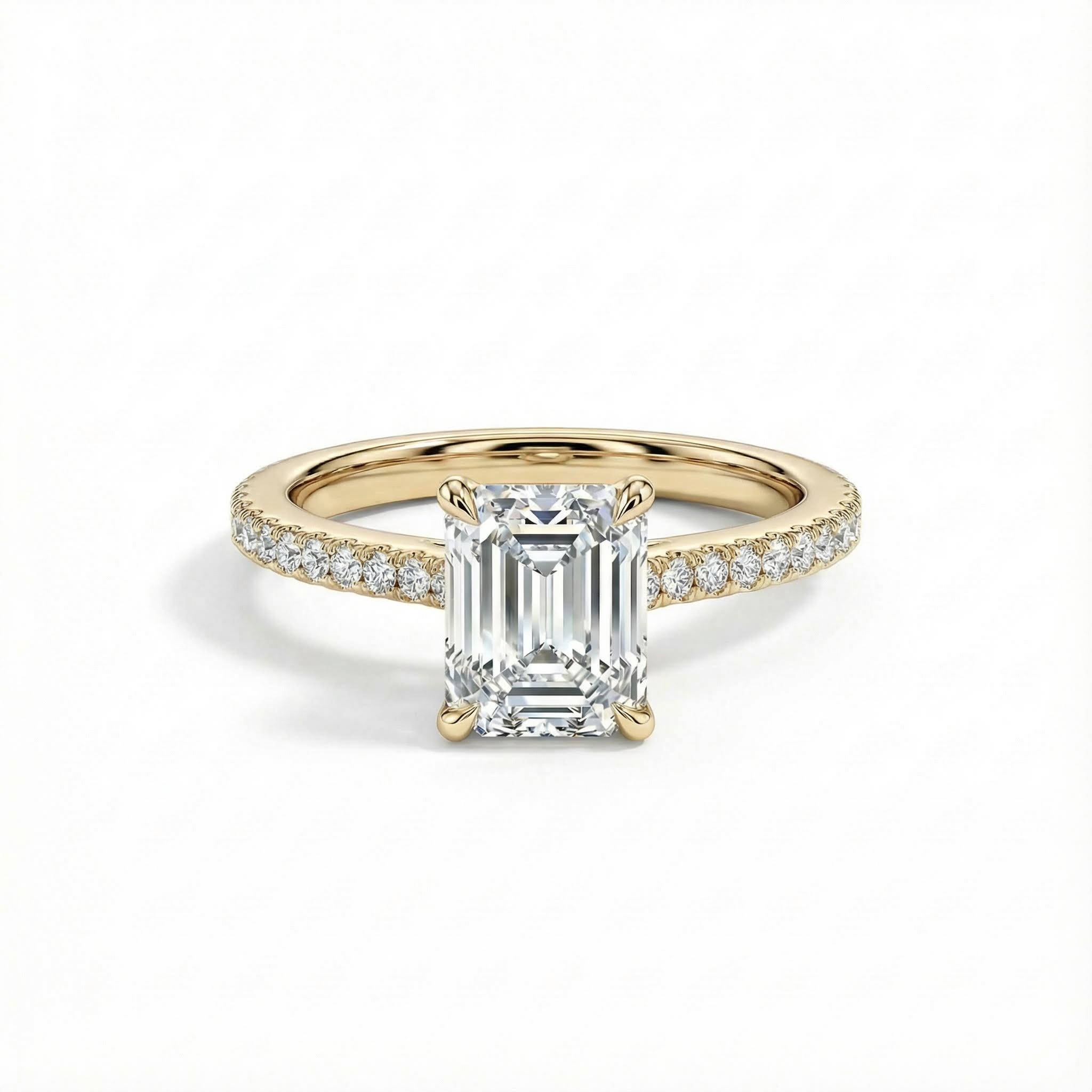 2.49ct. Tw. Emerald Cut Vvs Moissanite S925 Silver Engagement Ring Iced Out - Image 4
