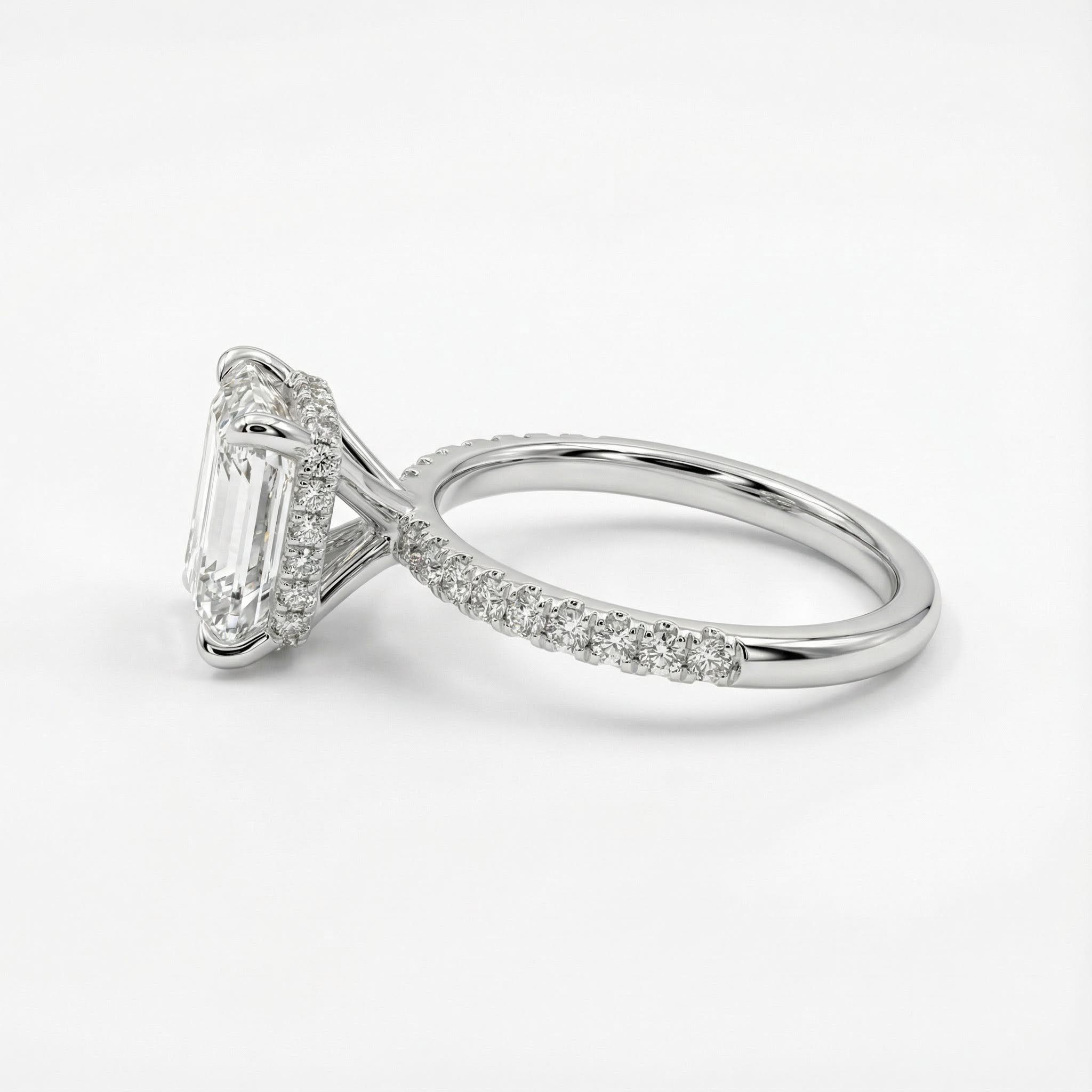 2.49ct. Tw. Emerald Cut Vvs Moissanite S925 Silver Engagement Ring Iced Out - Image 5