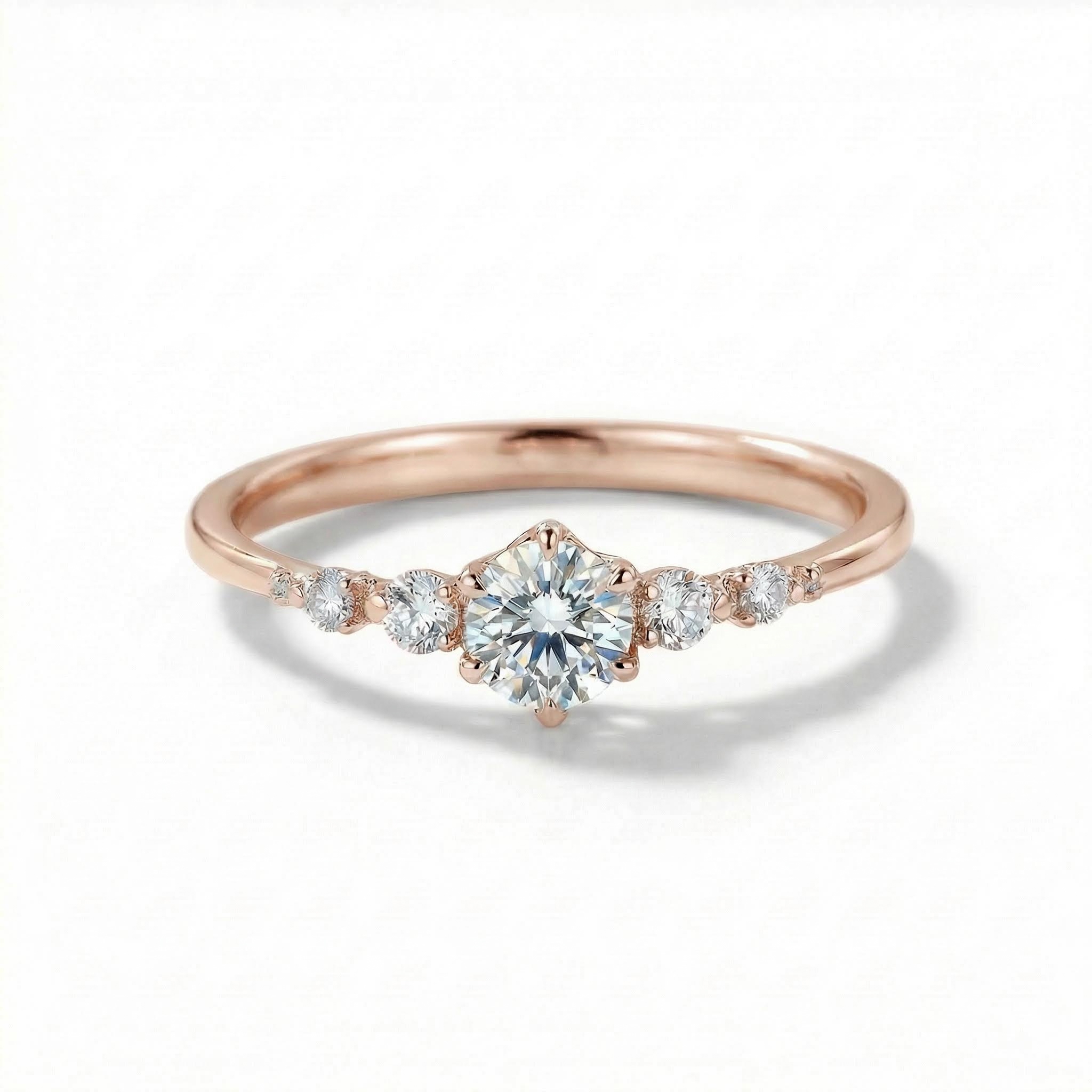 0.68ct Round Cut Vvs Moissanite S925 Silver Engagement Ring Iced Out - Image 4