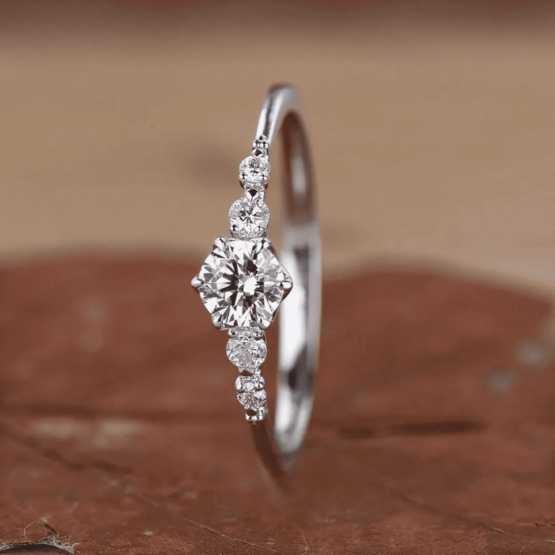 0.68ct Round Cut Vvs Moissanite S925 Silver Engagement Ring Iced Out - Image 6