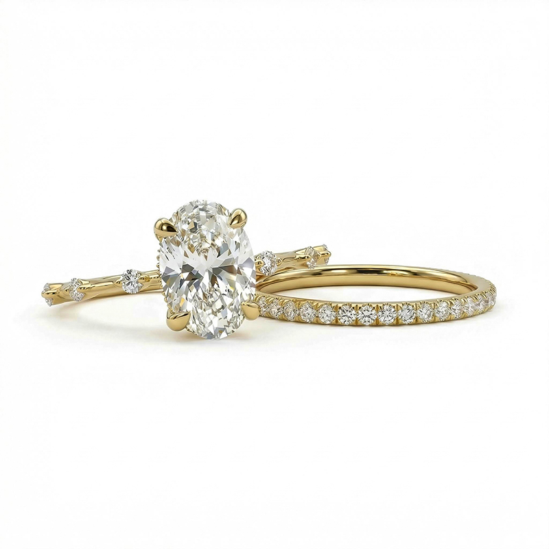 3.5ct Oval Cut Vvs Moissanite S925 Silver Halo Eternity Bridal Engagement - Image 4