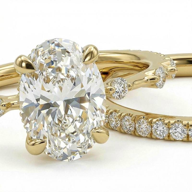 3.5ct Oval Cut Vvs Moissanite S925 Silver Halo Eternity Bridal Engagement - Image 5