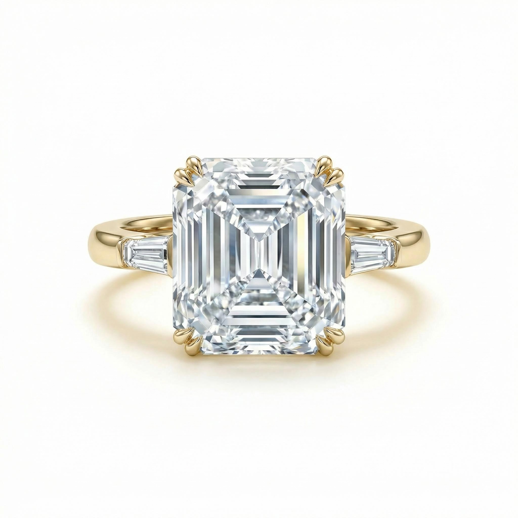5.37ct. Tw. Emerald & Baguette Cut Vvs Moissanite S925 Silver Engagement - Image 4