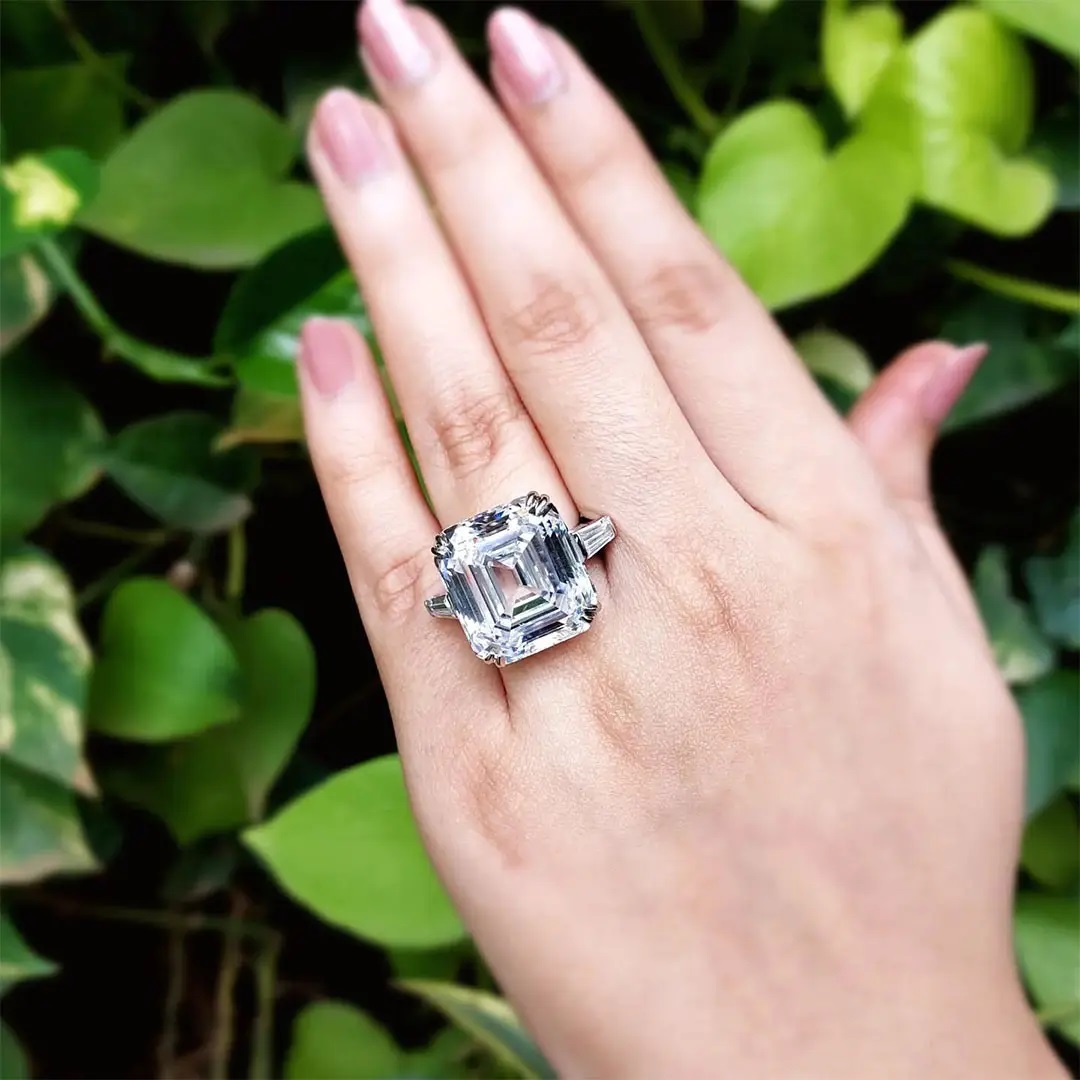 5.37ct. Tw. Emerald & Baguette Cut Vvs Moissanite S925 Silver Engagement - Image 8