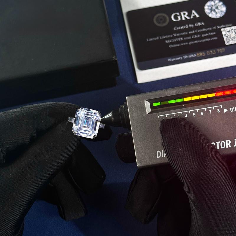 5.37ct. Tw. Emerald & Baguette Cut Vvs Moissanite S925 Silver Engagement - Image 9