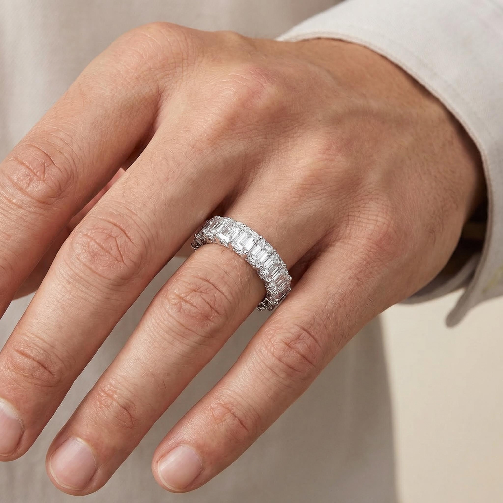 23.85ct Radiant Cut Vvs Moissanite S925 Silver Engagement Ring Set Iced Out - Image 15