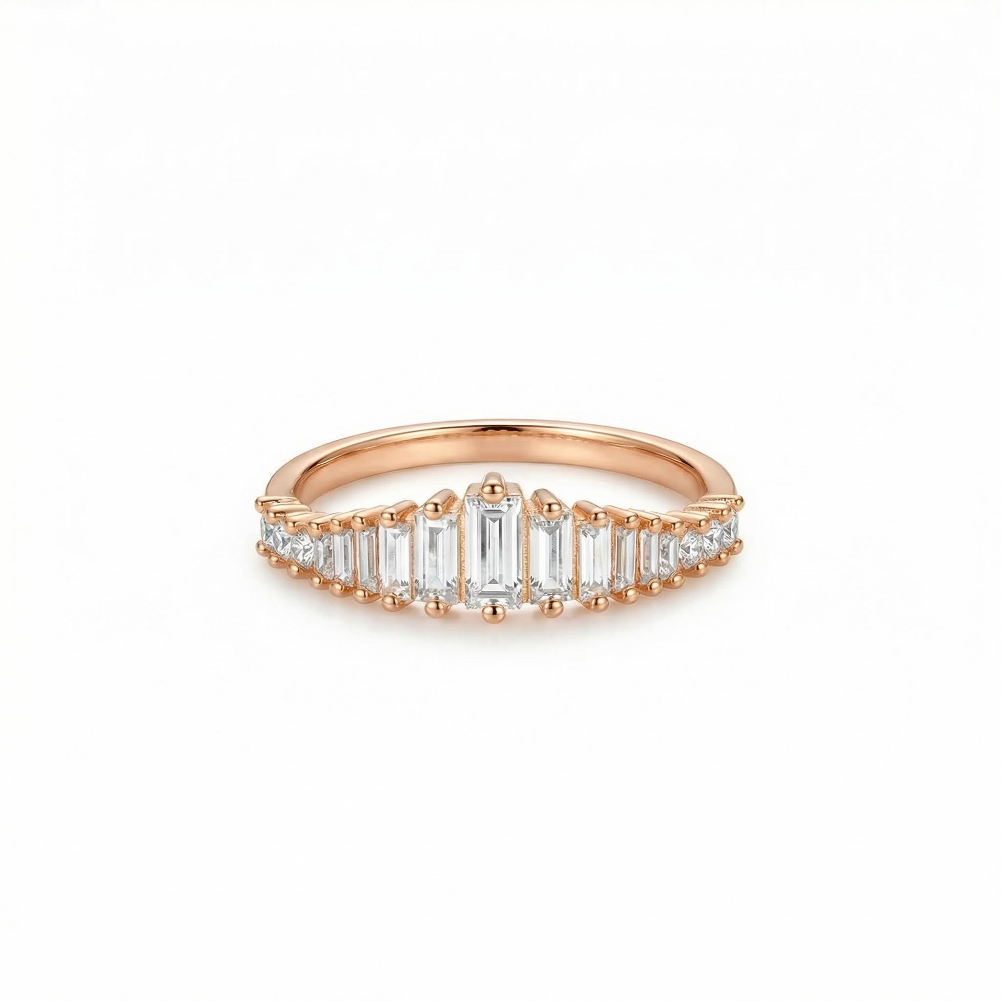 0.51ct Baguette Cut Vvs Moissanite S925 Silver Wedding Band Iced Out - Image 5