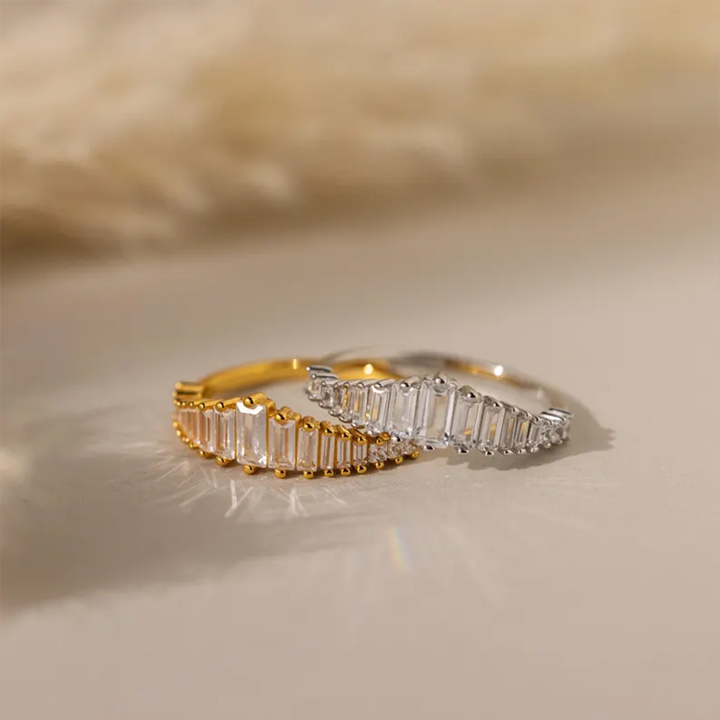 0.51ct Baguette Cut Vvs Moissanite S925 Silver Wedding Band Iced Out - Image 9
