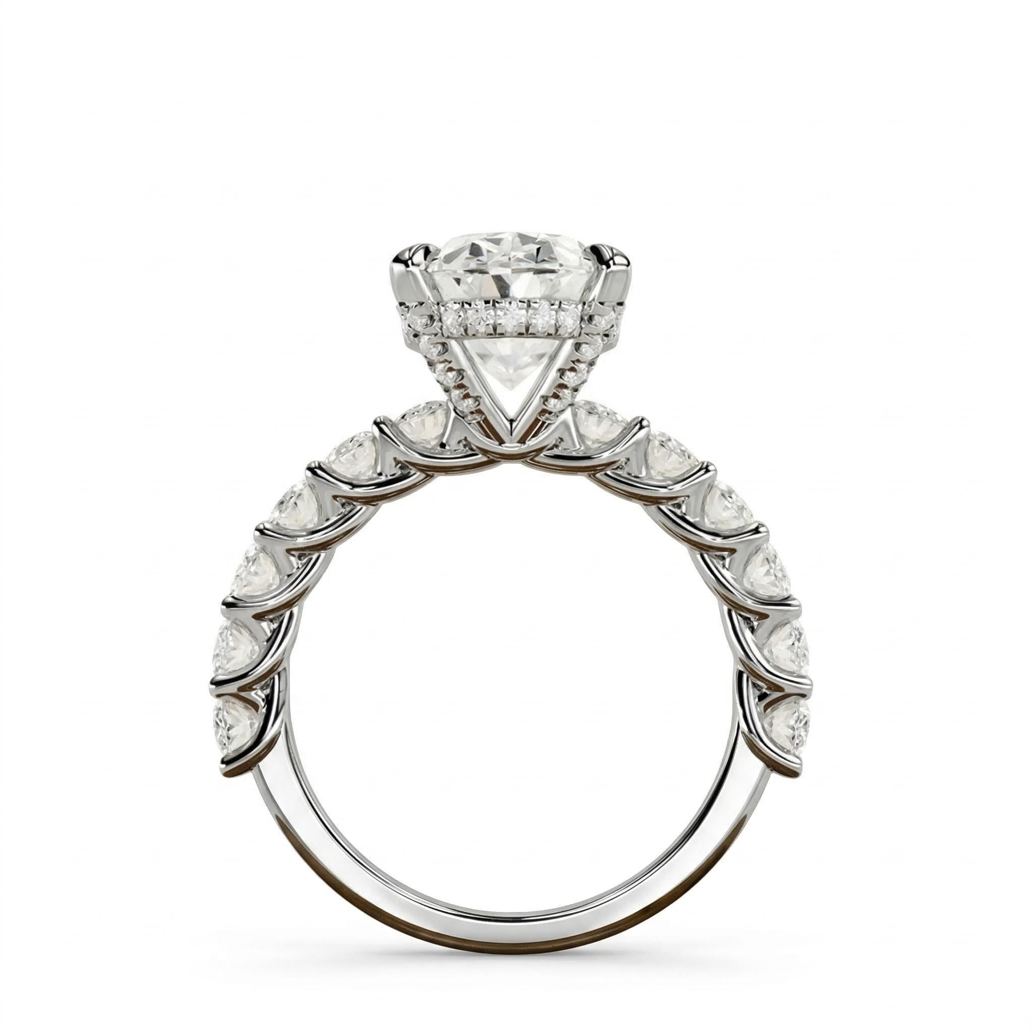 4.91ct Oval & Round Cut Vvs Moissanite S925 Silver Engagement Ring Iced Out - Image 5