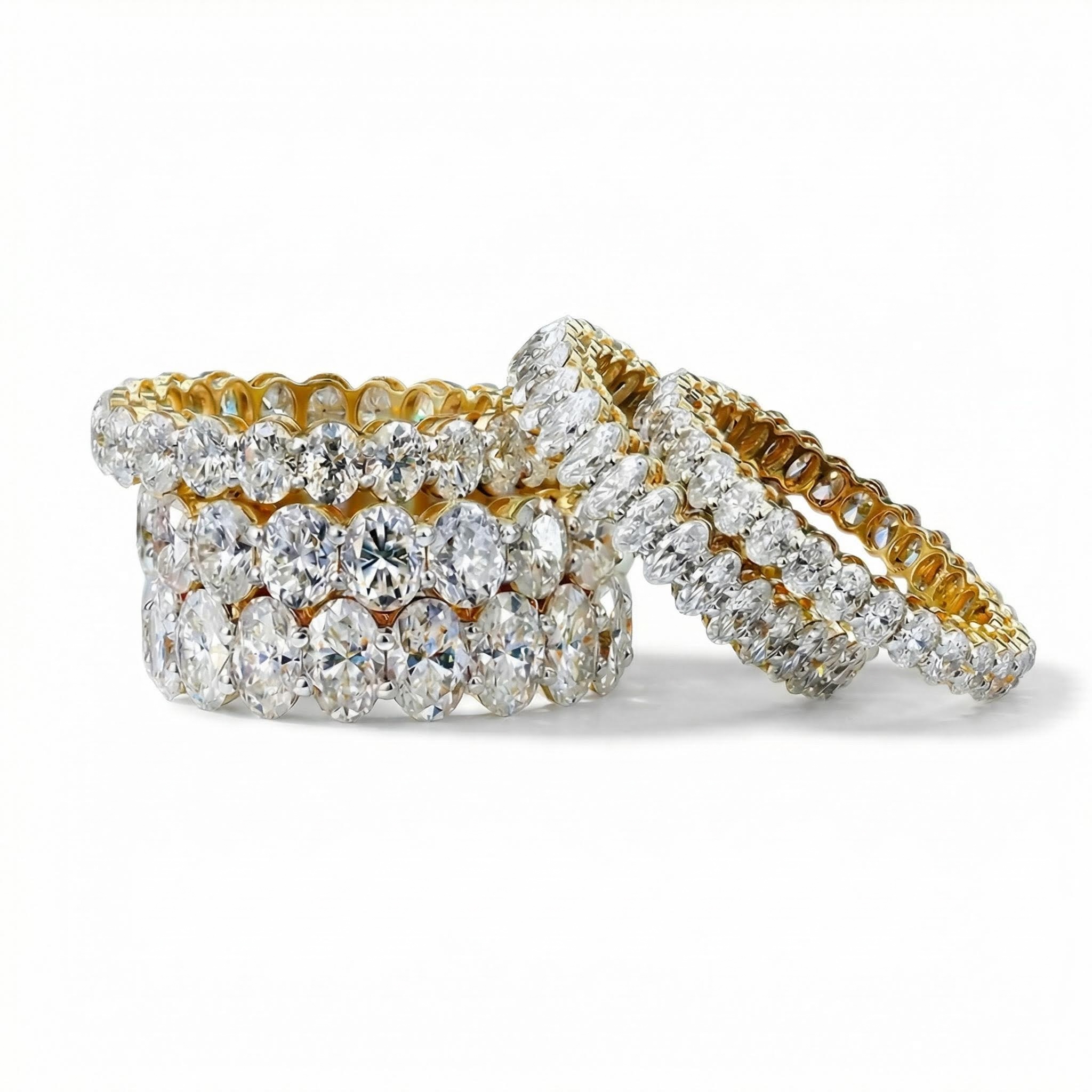 Various Sizes Oval Cut Vvs Moissanite S925 Silver Wedding Band Iced Out - Image 5