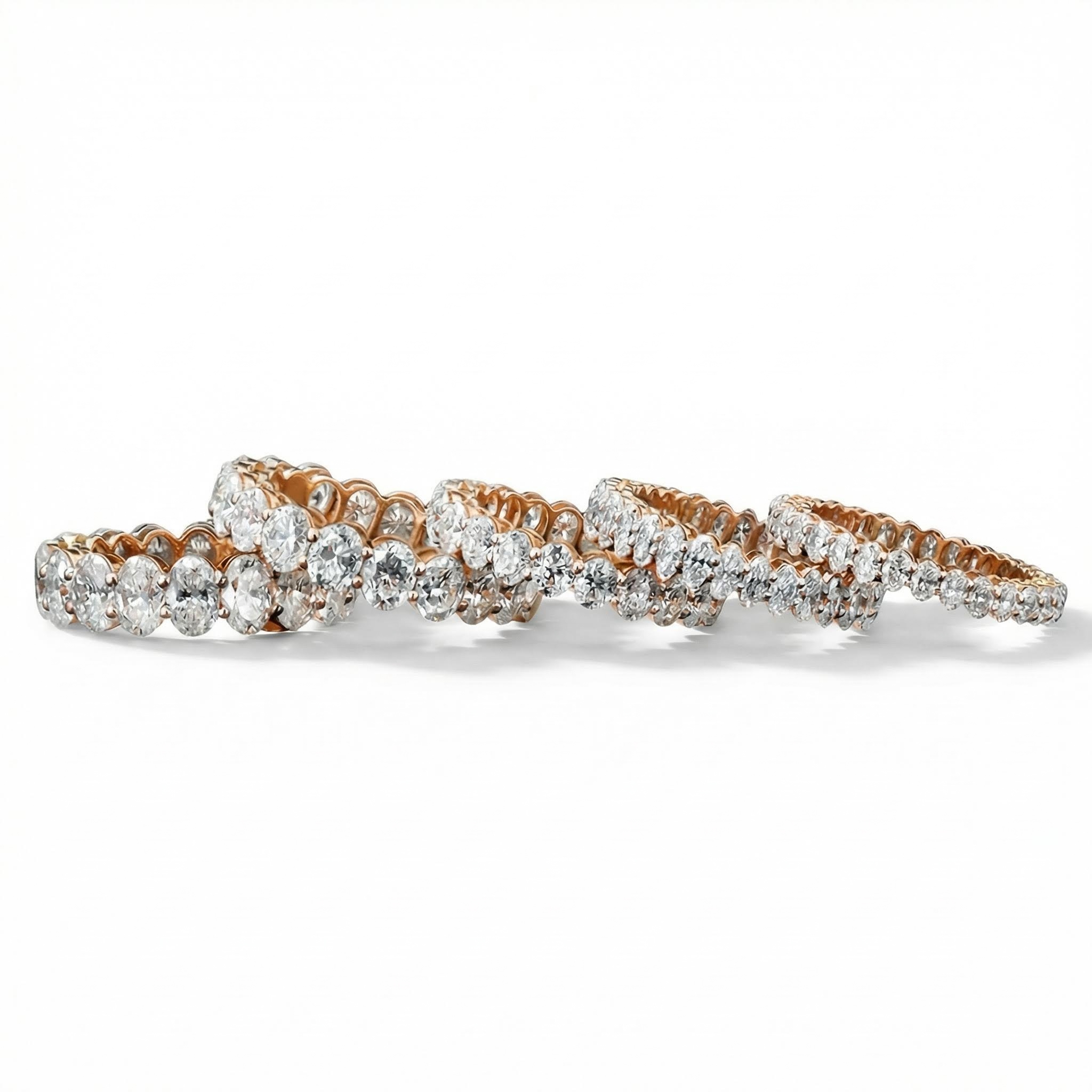 Various Sizes Oval Cut Vvs Moissanite S925 Silver Wedding Band Iced Out - Image 7