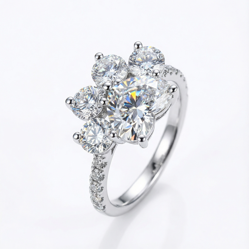 2.22ct. Tw. Heart & Round Cut Diamond Paw Shape Vvs Moissanite Engagement - Image 8