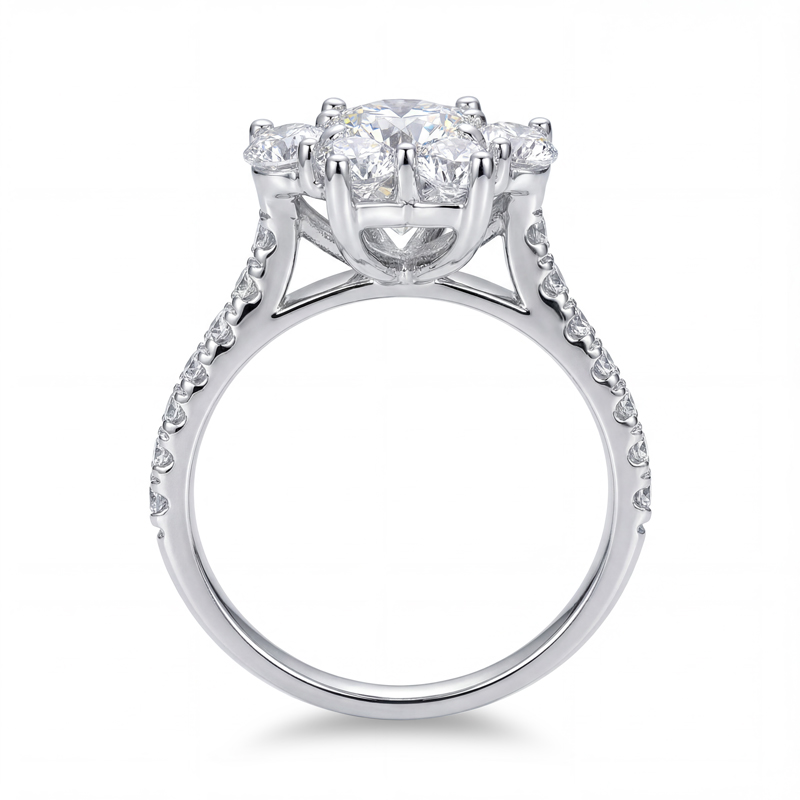 2.22ct. Tw. Heart & Round Cut Diamond Paw Shape Vvs Moissanite Engagement - Image 9