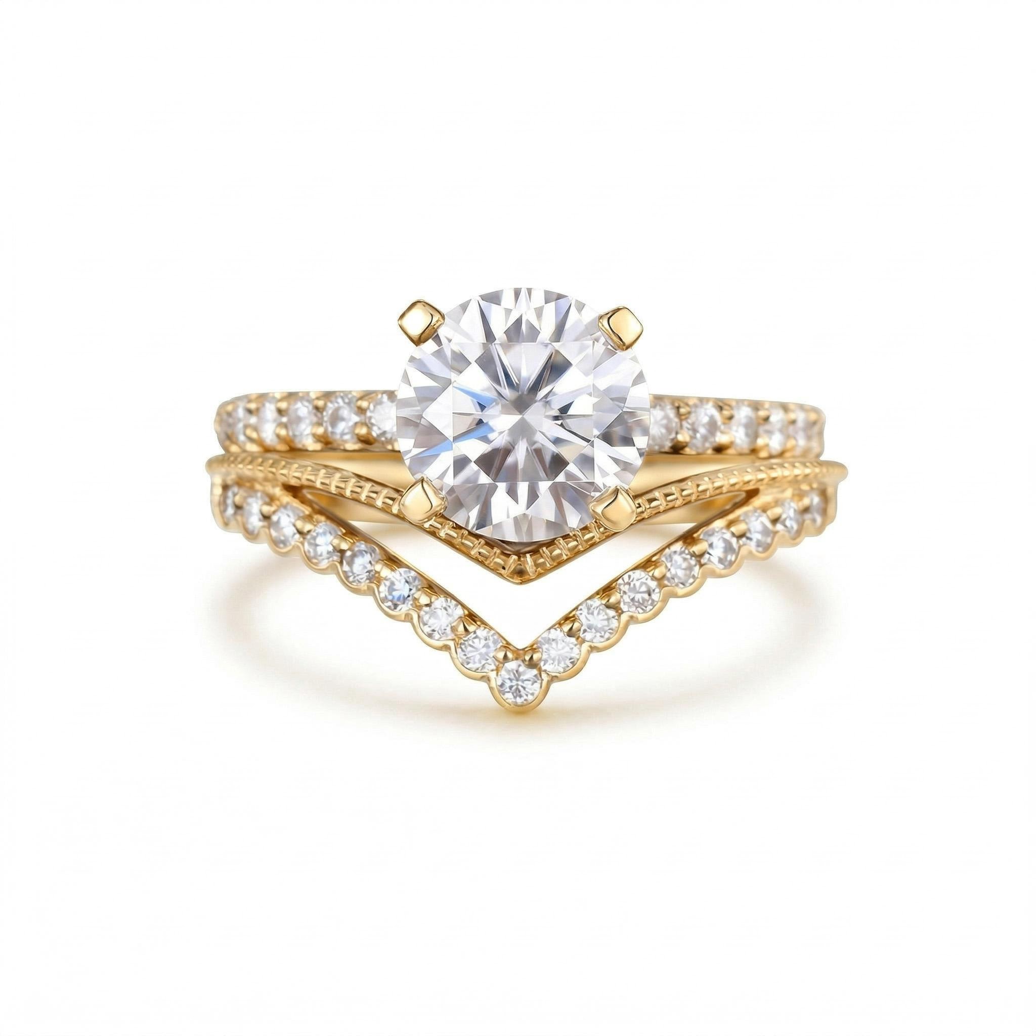 1.615ct Round Cut Vvs Moissanite S925 Silver Engagement Ring Set Iced Out - Image 6
