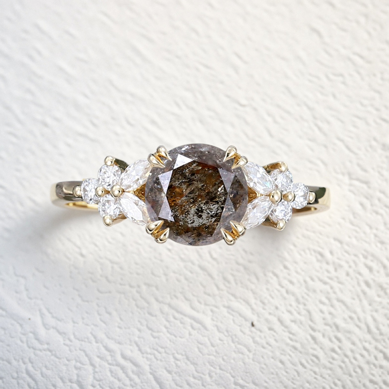 1.75 Ct. Tw. Round Cut Salt & Pepper Diamond Moissanite Accented S925