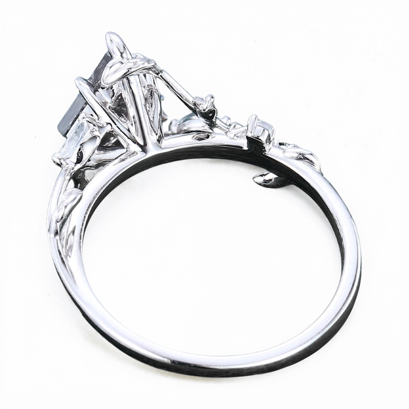 1.74ct Kite Cut Salt & Pepper Diamond Moissanite Accented S925 Silver - Image 9