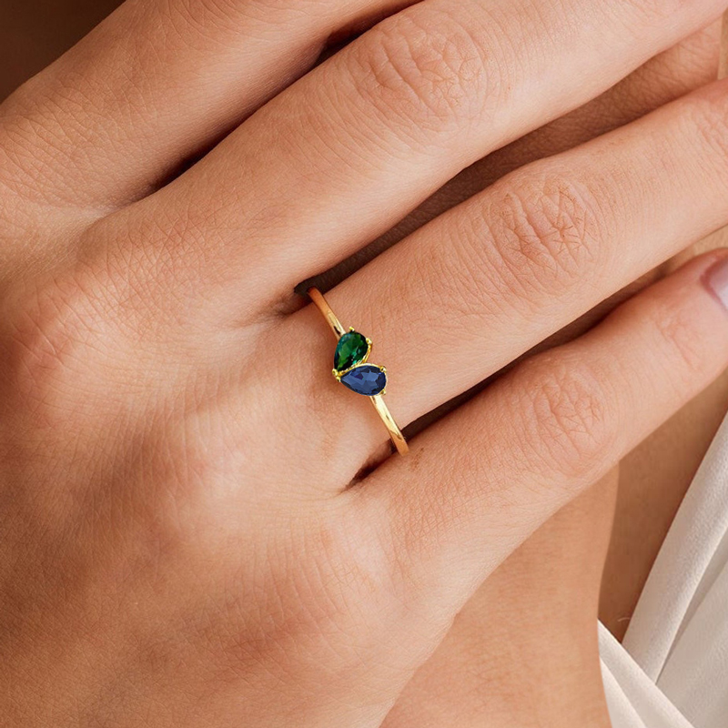 Custom Two-tone Birthstone Ring Bold Statement Style With Street Luxury - Image 3