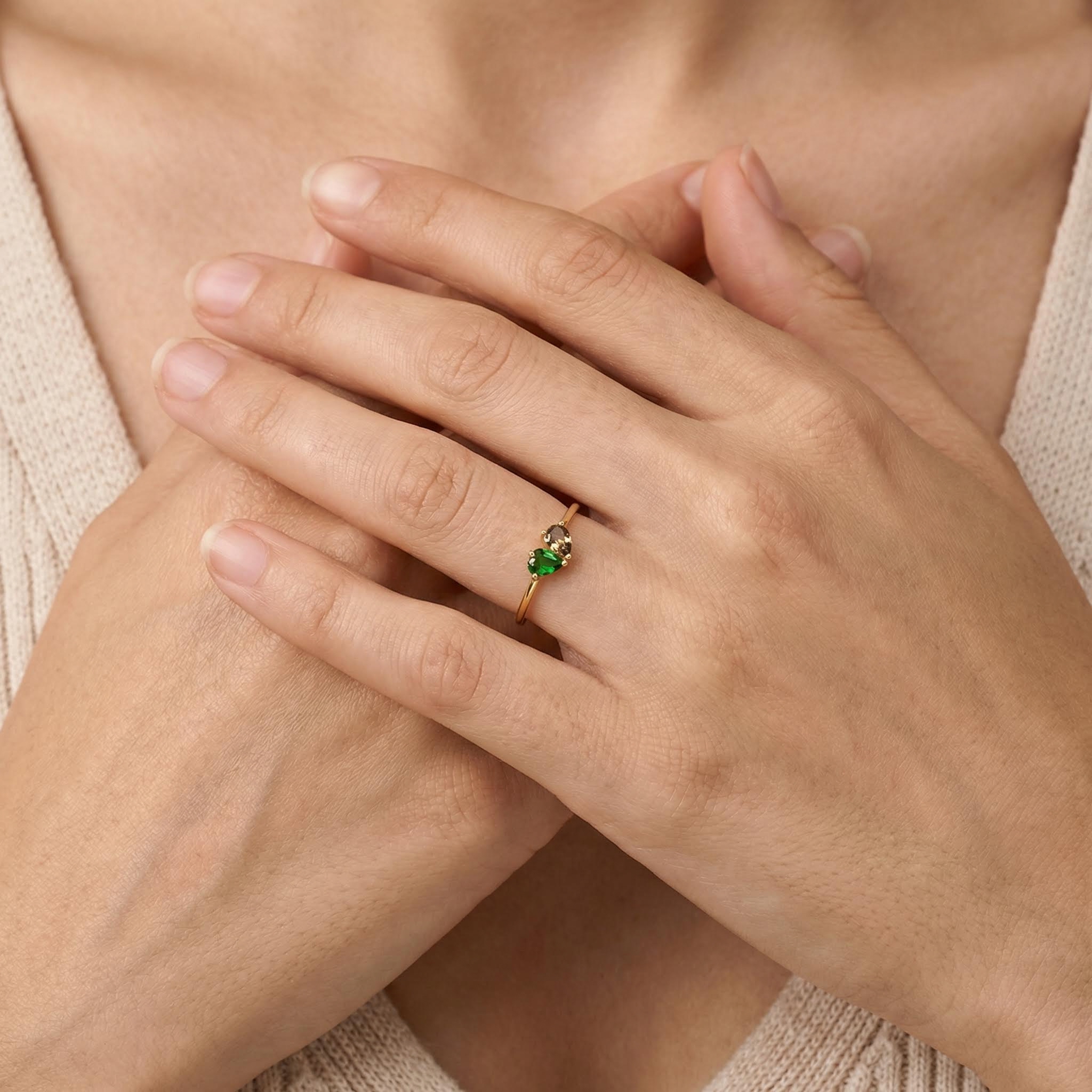 Custom Two-tone Birthstone Ring Bold Statement Style With Street Luxury - Image 9