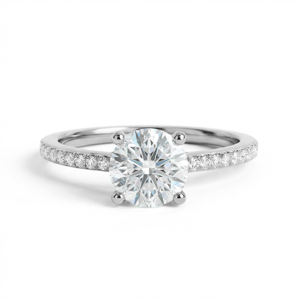 2.23ct Round Cut Vvs Vintage Hidden Halo Moissanite S925 Silver Engagement - Image 5