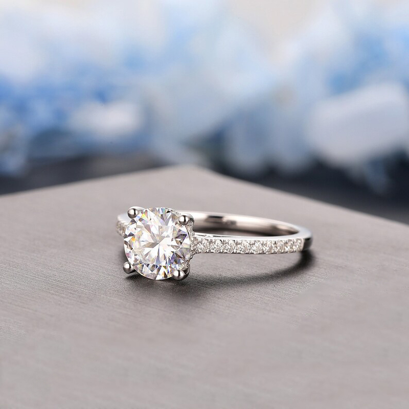 2.23ct Round Cut Vvs Vintage Hidden Halo Moissanite S925 Silver Engagement - Image 6