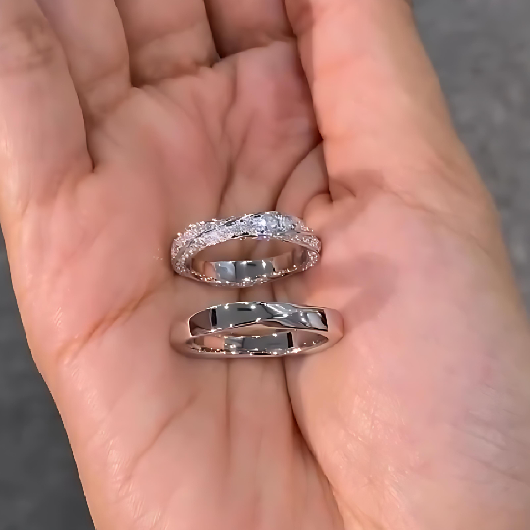 Women's Vvs1 Moissanite Paved Wedding Band In S925 Sterling Silver Iced Out - Image 3