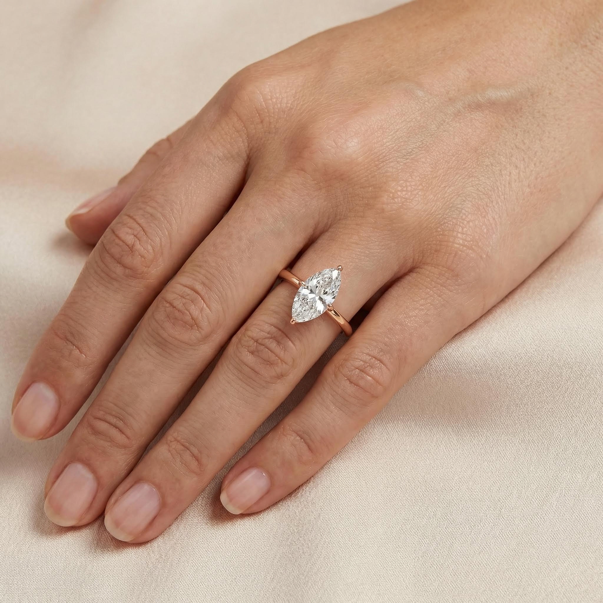 0.5ct - 5ct Solitaire Marquise Cut Vvs Moissanite Engagement Ring Iced Out - Image 3