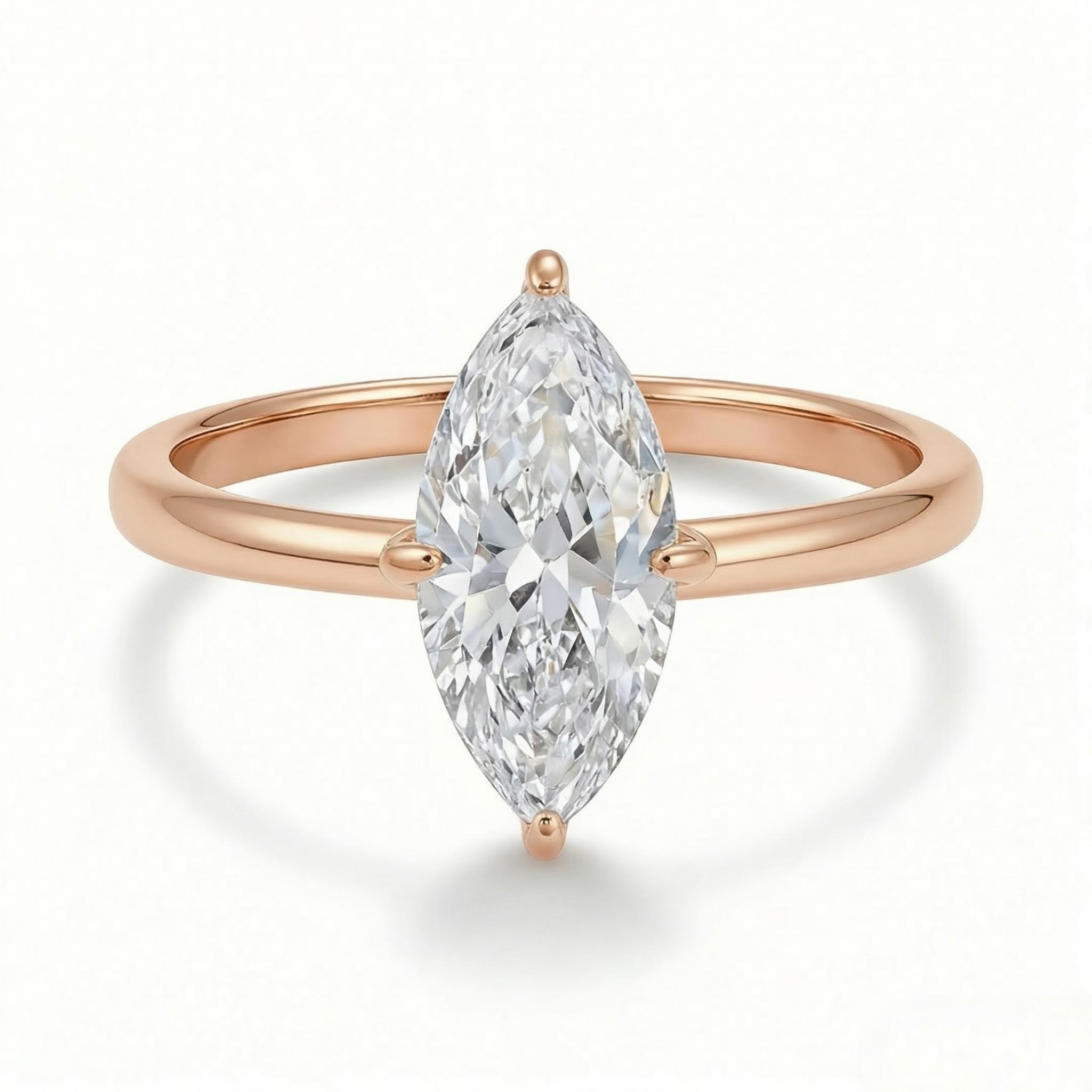 0.5ct - 5ct Solitaire Marquise Cut Vvs Moissanite Engagement Ring Iced Out - Image 4