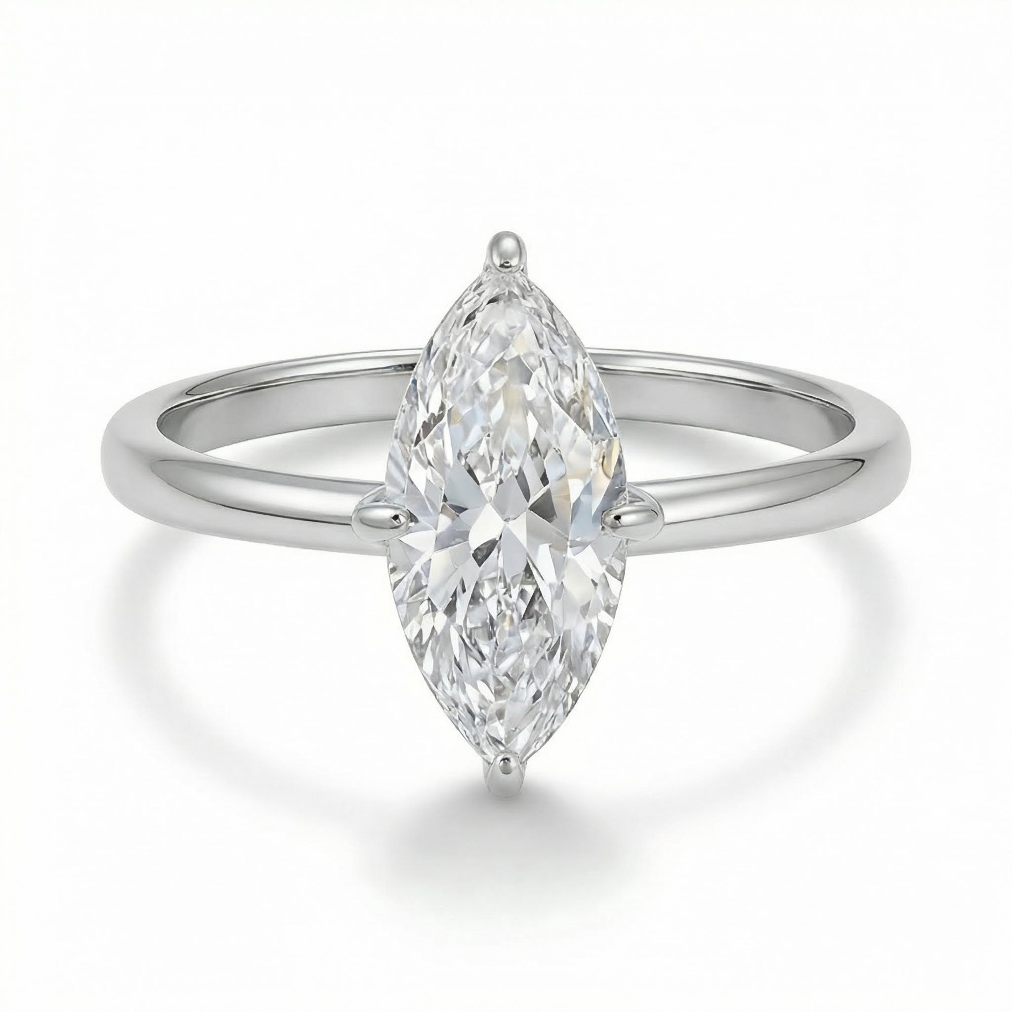 0.5ct - 5ct Solitaire Marquise Cut Vvs Moissanite Engagement Ring Iced Out - Image 5