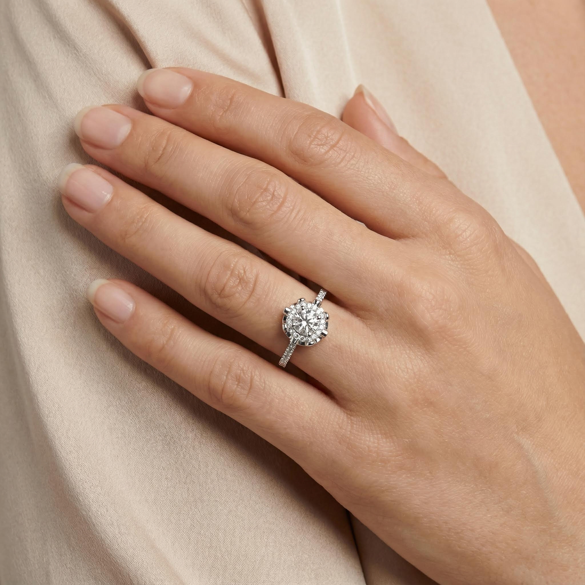 2.2ct Round Cut Vvs Moissanite Halo Engagement Ring With Iced Out Shine - Image 11