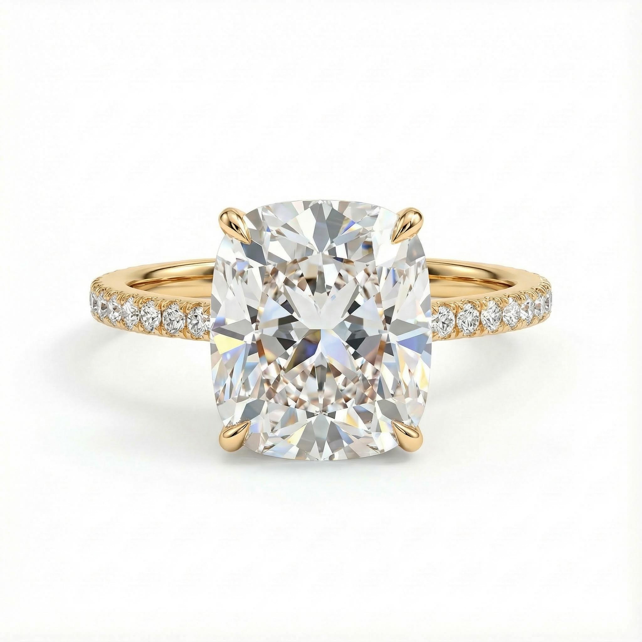 2.6ct. Tw. Cushion Cut Vvs Moissanite Pave Engagement Ring Iced Out - Image 3