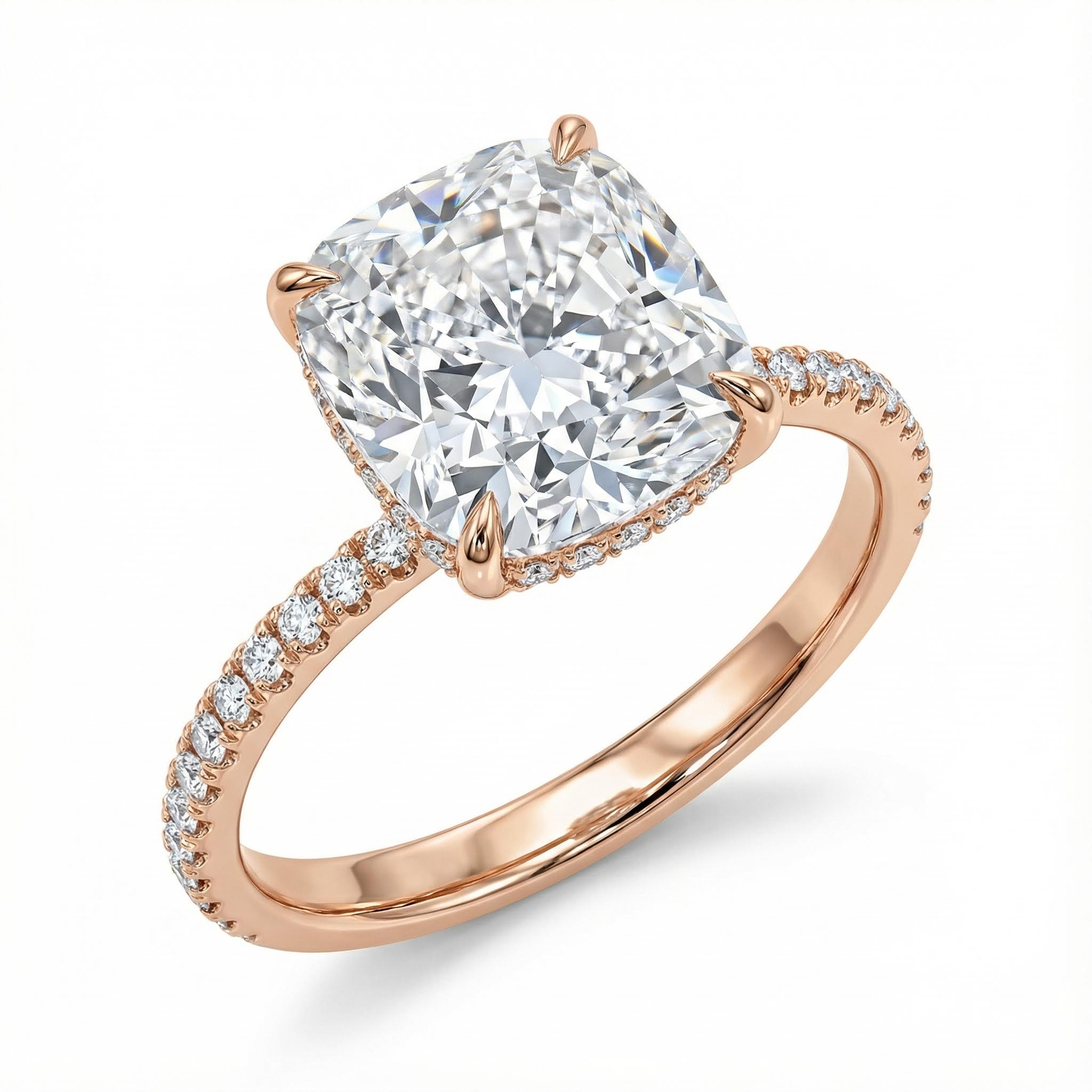 2.6ct. Tw. Cushion Cut Vvs Moissanite Pave Engagement Ring Iced Out - Image 5