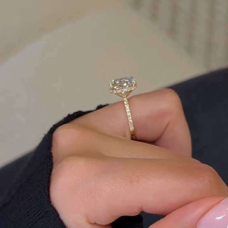 2.6ct. Tw. Cushion Cut Vvs Moissanite Pave Engagement Ring Iced Out - Image 6
