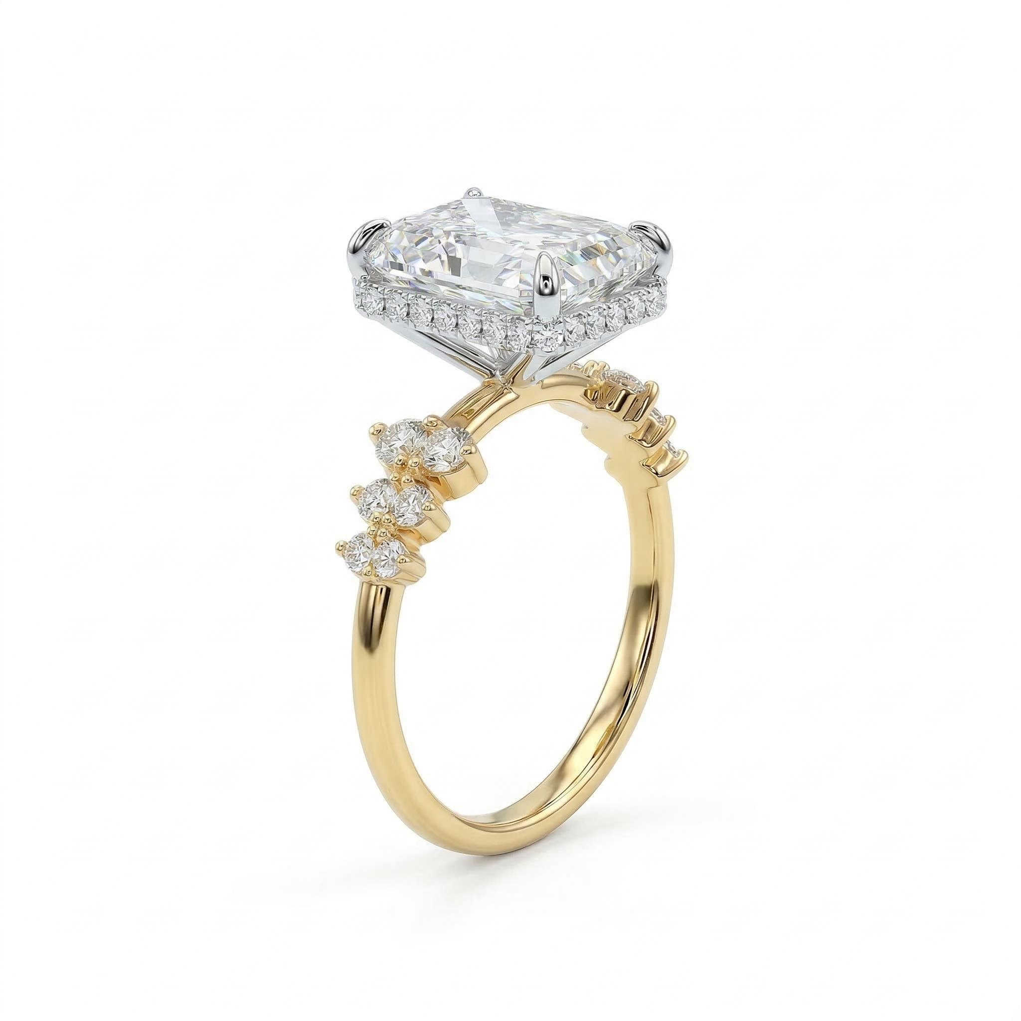 6.56ct Radiant Cut Vvs Moissanite Pave Engagement Ring Iced Out - Image 5