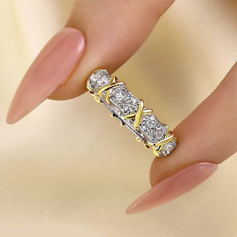 1.28ct. Tw. Round Cut Vvs Moissanite Pave Wedding Band Iced Out - Image 7