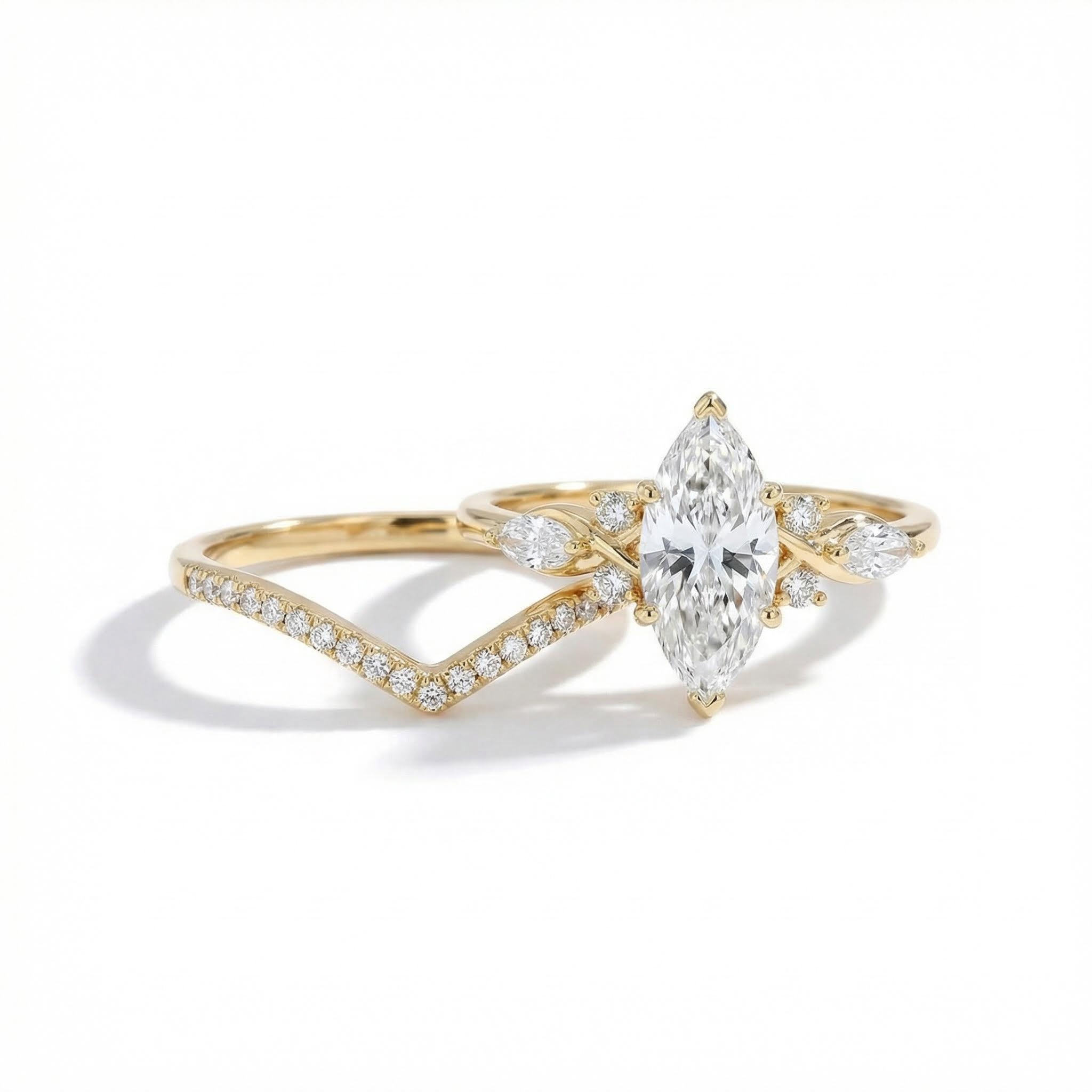 2.34ct. Tw. Marquise Cut Vvs Moissanite Pave Engagement Ring Set Iced Out - Image 3