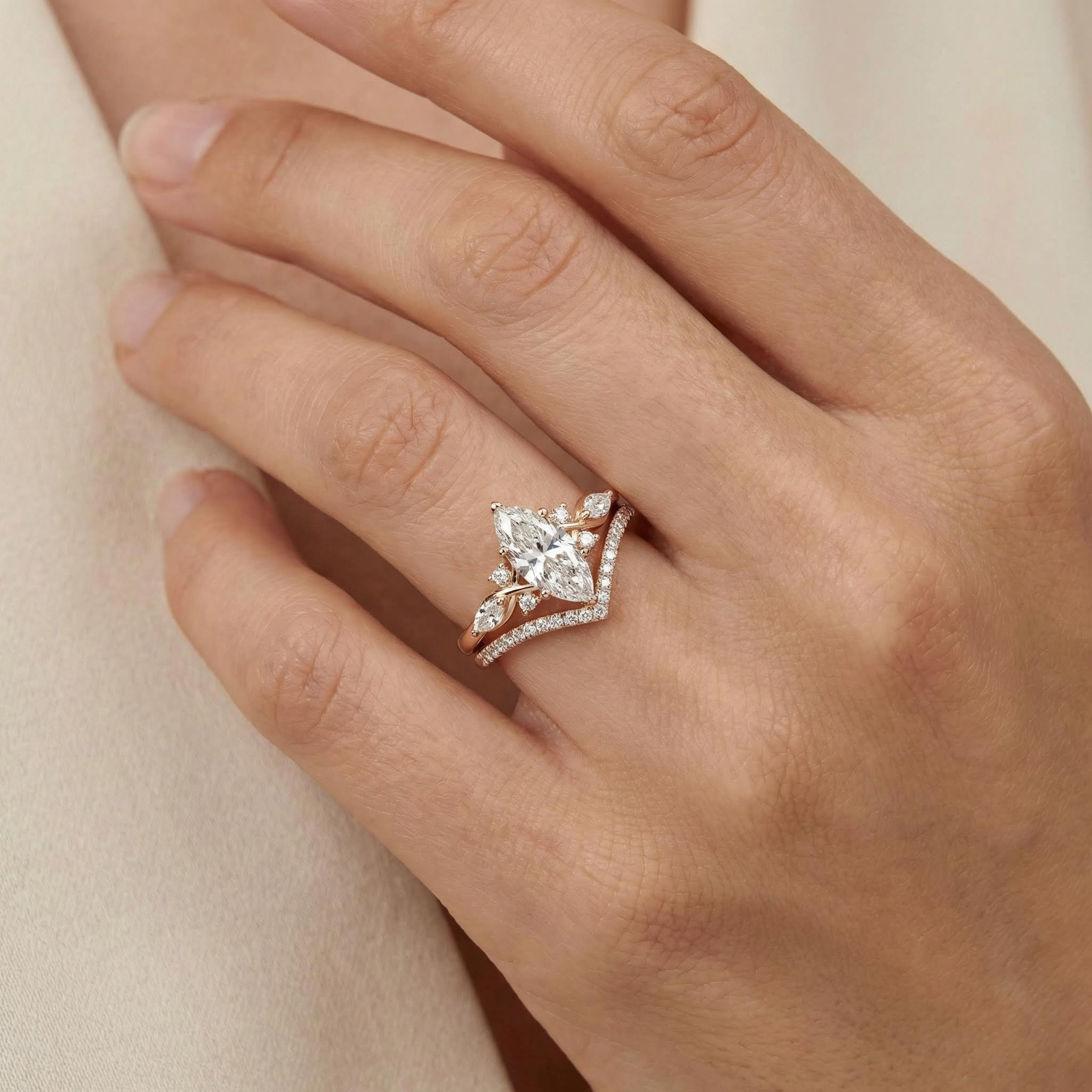 2.34ct. Tw. Marquise Cut Vvs Moissanite Pave Engagement Ring Set Iced Out - Image 4