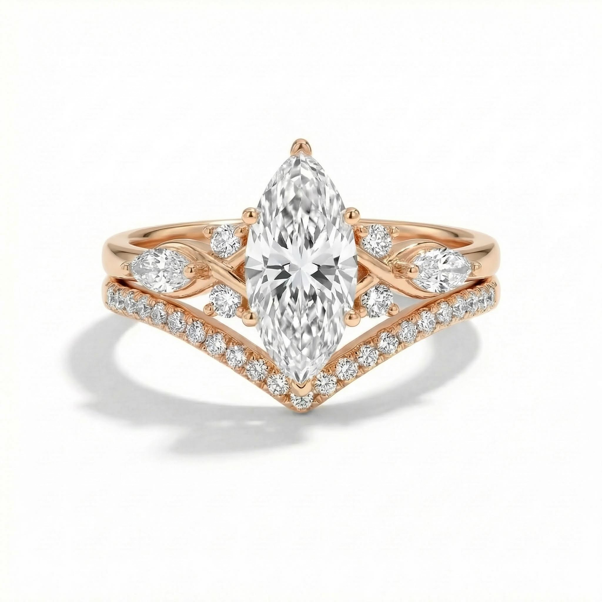 2.34ct. Tw. Marquise Cut Vvs Moissanite Pave Engagement Ring Set Iced Out - Image 6
