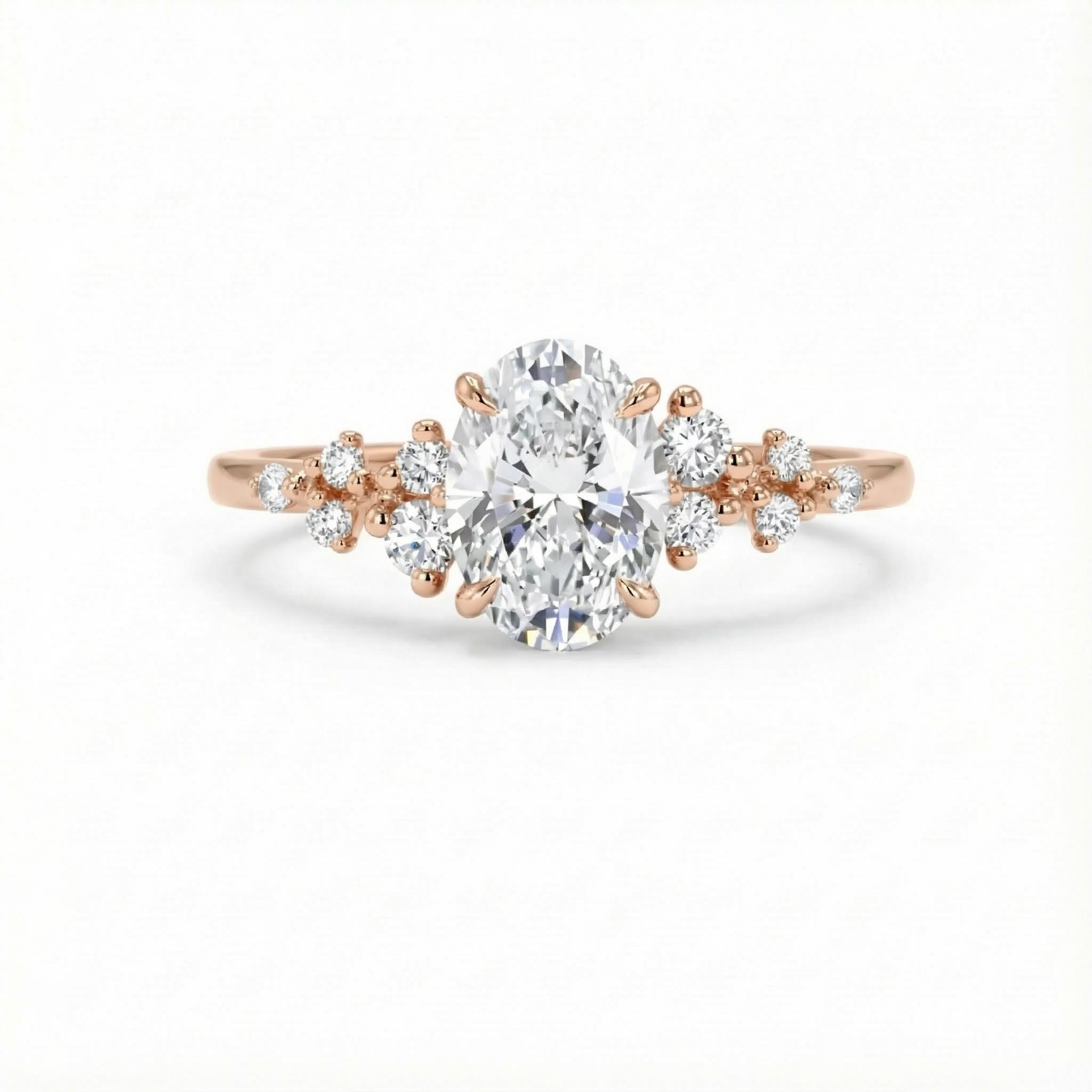 2.15ct. Tw. Oval Cut Vvs Moissanite Sparkling Engagement Ring Iced Out - Image 5