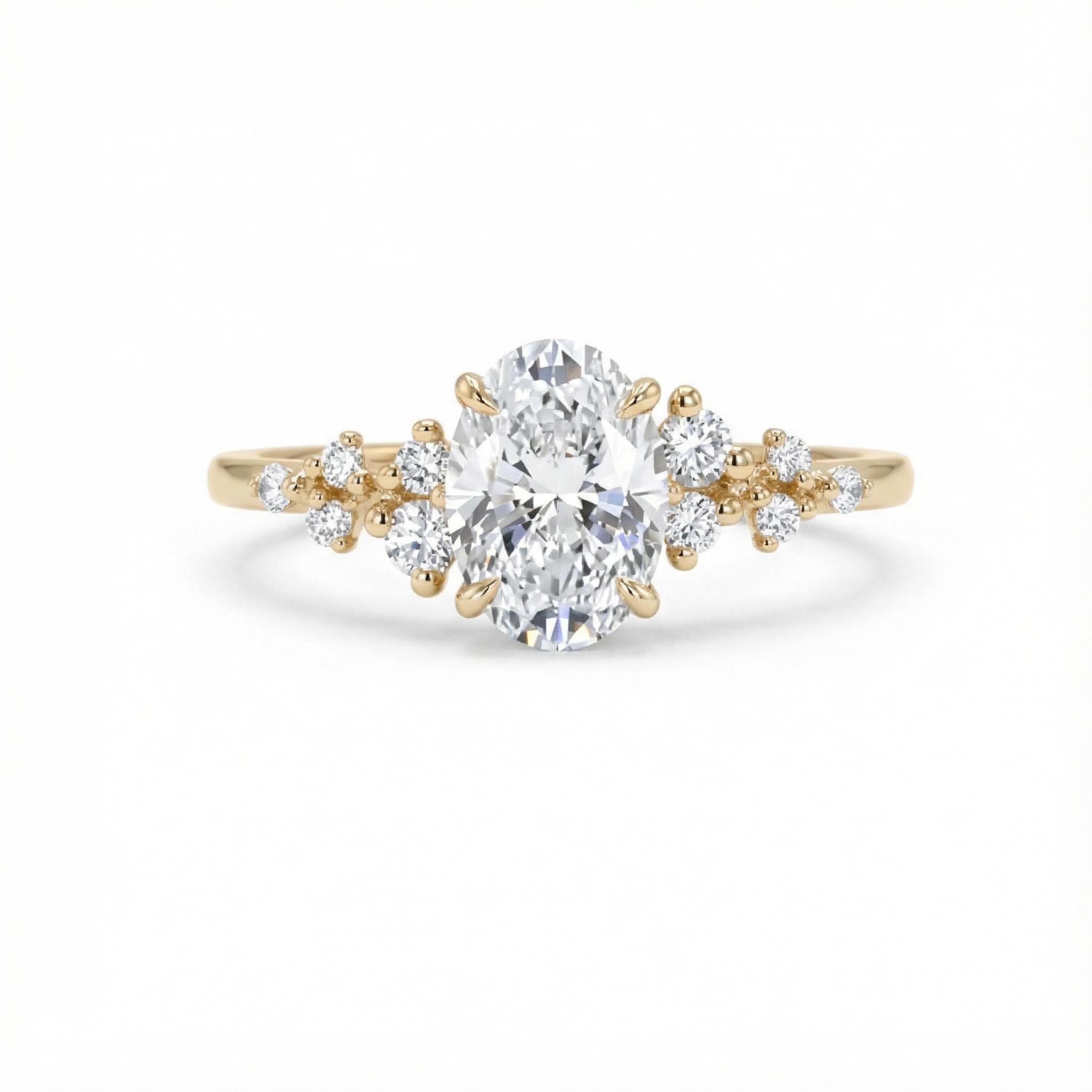 2.15ct. Tw. Oval Cut Vvs Moissanite Sparkling Engagement Ring Iced Out