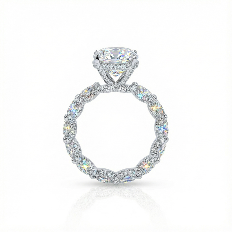 4.5ct. Tw. Round Cut Vvs Moissanite Pave Engagement Ring Iced Out - Image 6