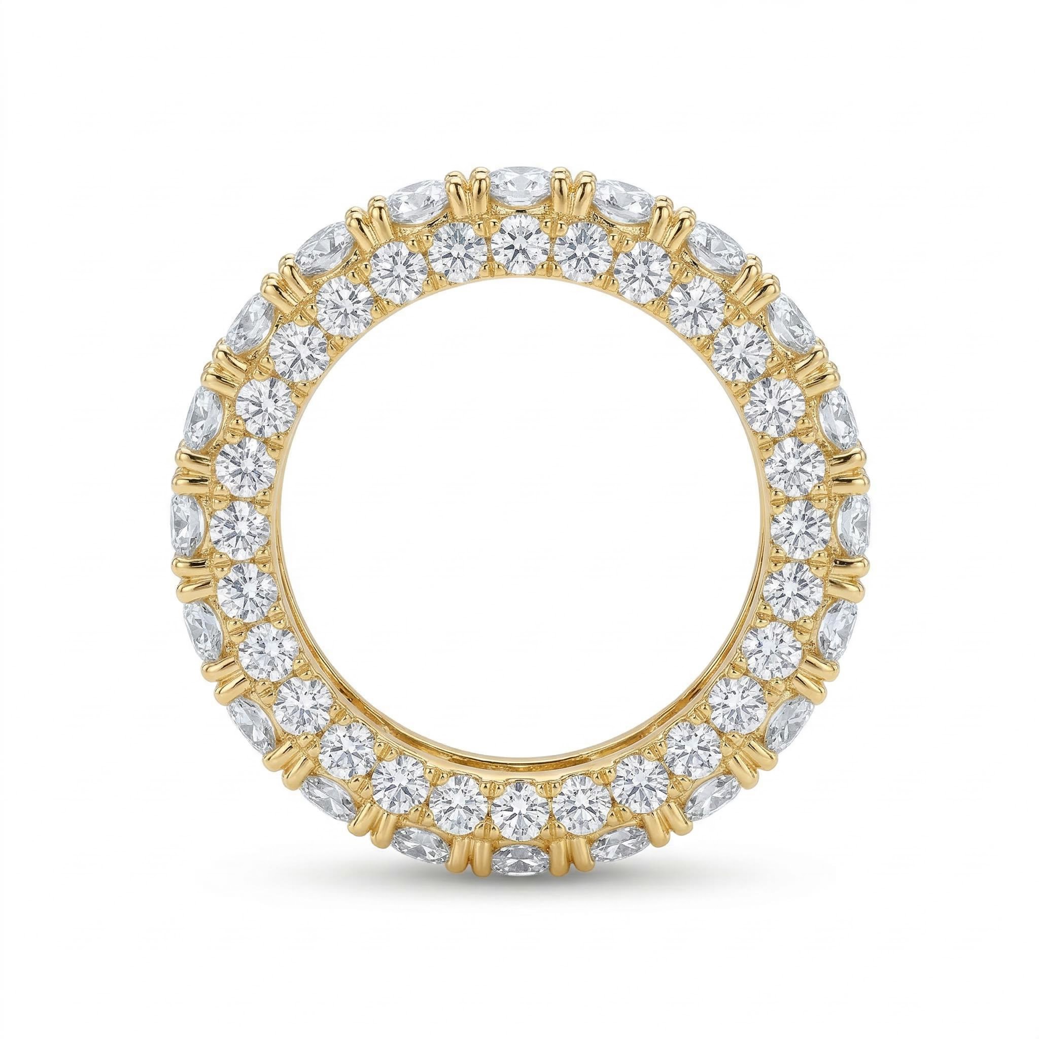 12.6ct Round Cut Vvs Moissanite Pave Wedding Band With Iced Out Shine - Image 4