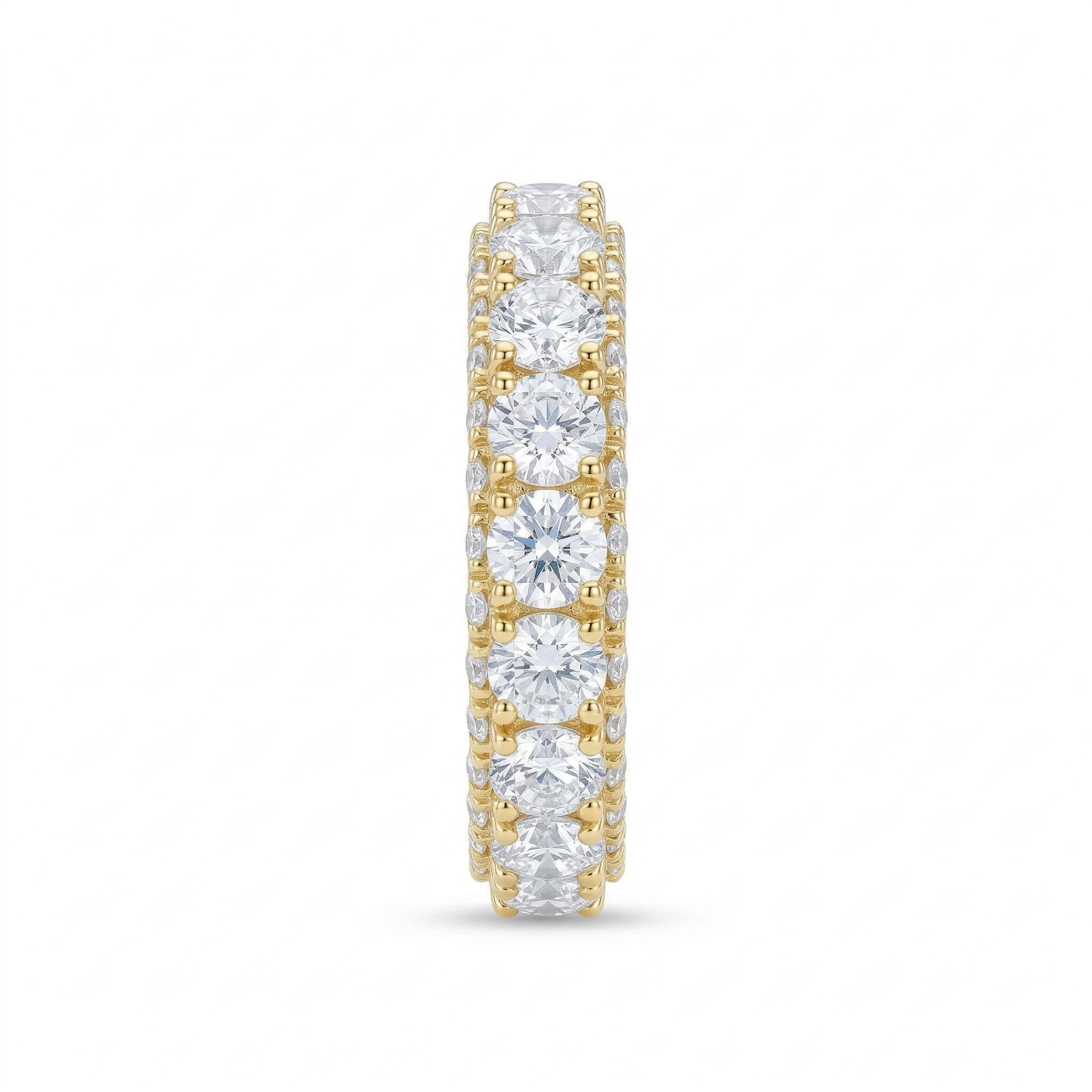 12.6ct Round Cut Vvs Moissanite Pave Wedding Band With Iced Out Shine - Image 5
