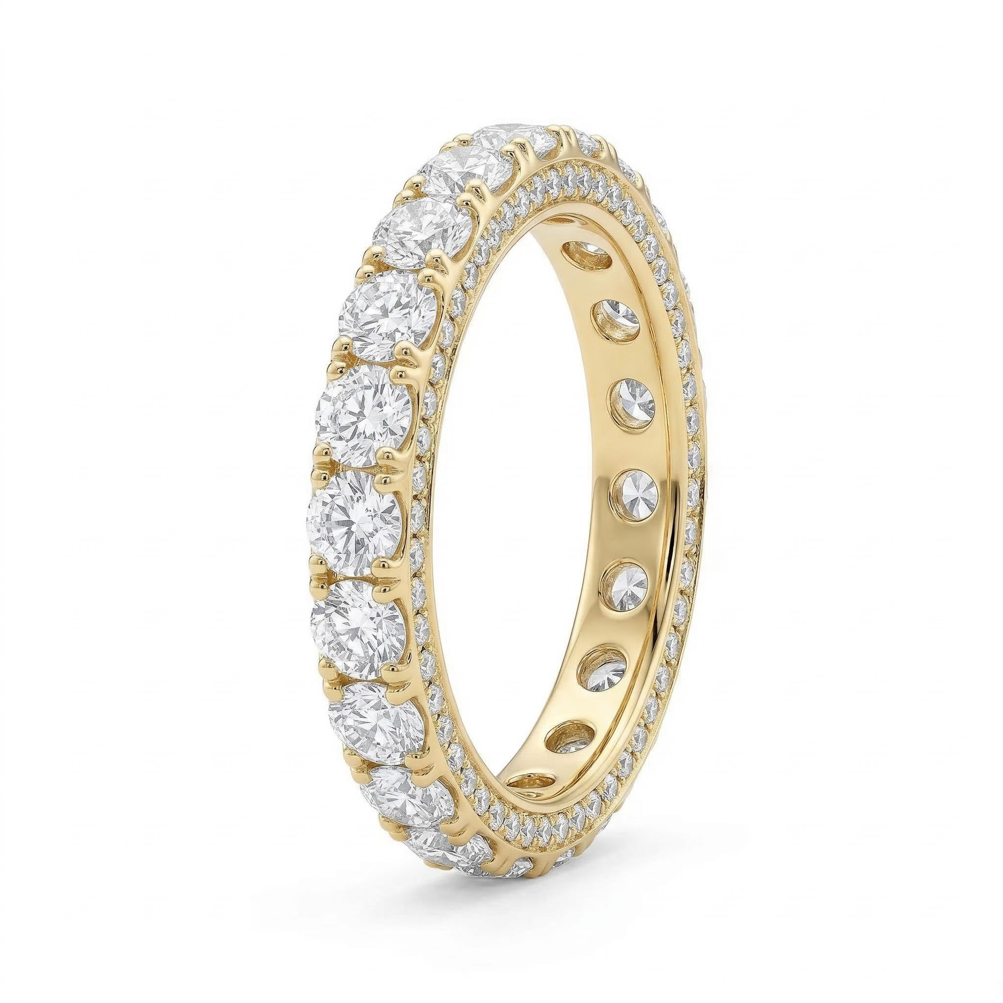 12.6ct Round Cut Vvs Moissanite Pave Wedding Band With Iced Out Shine