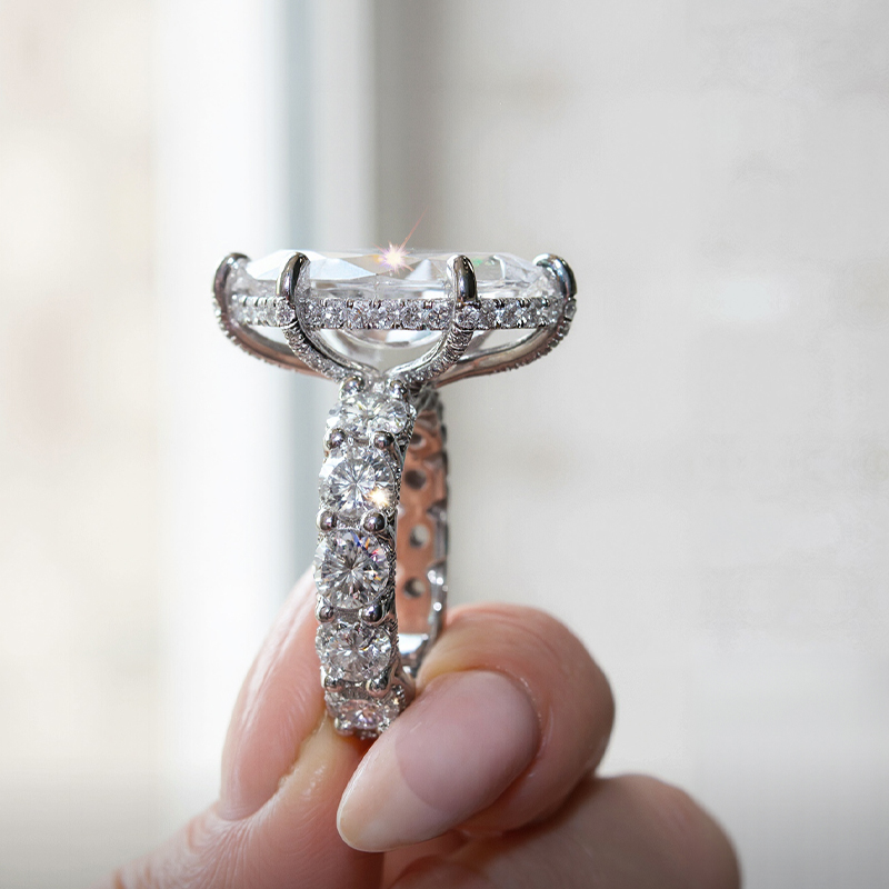 6.19ct. Tw. Marquise Cut Vvs Moissanite Pave Engagement Ring Iced Out - Image 8
