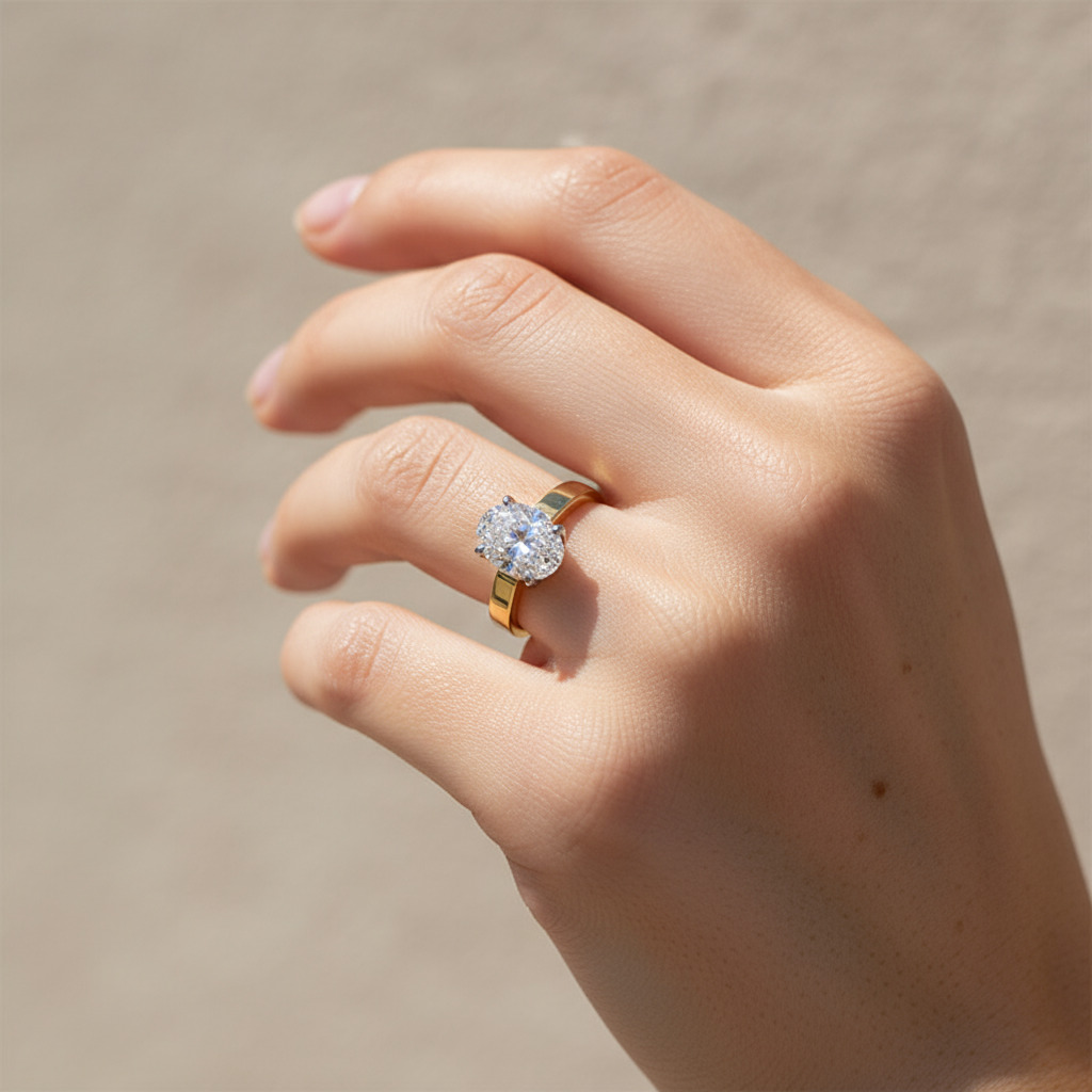 4.07ct. Tw. Oval Cut Vvs Moissanite Pave Engagement Ring Iced Out - Image 3