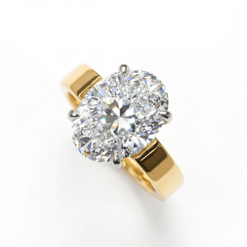 4.07ct. Tw. Oval Cut Vvs Moissanite Pave Engagement Ring Iced Out - Image 5