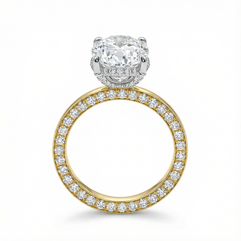 4.07ct. Tw. Oval Cut Vvs Moissanite Pave Engagement Ring Iced Out - Image 6