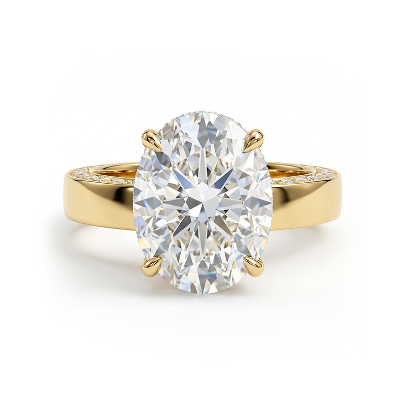 4.07ct. Tw. Oval Cut Vvs Moissanite Pave Engagement Ring Iced Out