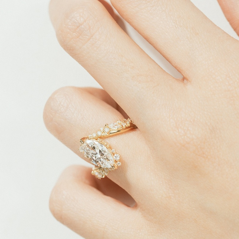 5.95ct Marquise Cut Vvs Moissanite Pave Engagement Ring Iced Out - Image 7